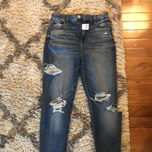 ae darkwash ripped jeans
